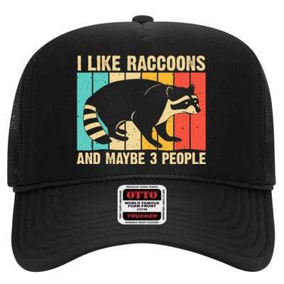 Funny Raccoon Design For Men Women Raccoon Lover Introvert High Crown Mesh Back Trucker Hat