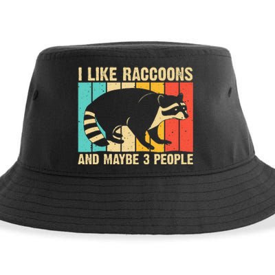 Funny Raccoon Design For Men Women Raccoon Lover Introvert Sustainable Bucket Hat