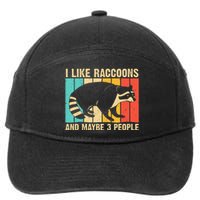 Funny Raccoon Design For Men Women Raccoon Lover Introvert 7-Panel Snapback Hat