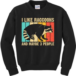 Funny Raccoon Design For Men Women Raccoon Lover Introvert Kids Sweatshirt