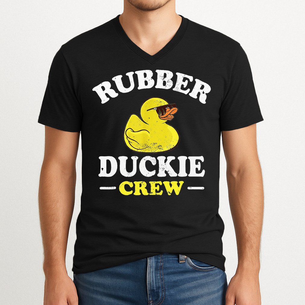 Funny Rubber Duck Yellow Duckie Crew Bath Ducks Duckling Toy V-Neck T-Shirt