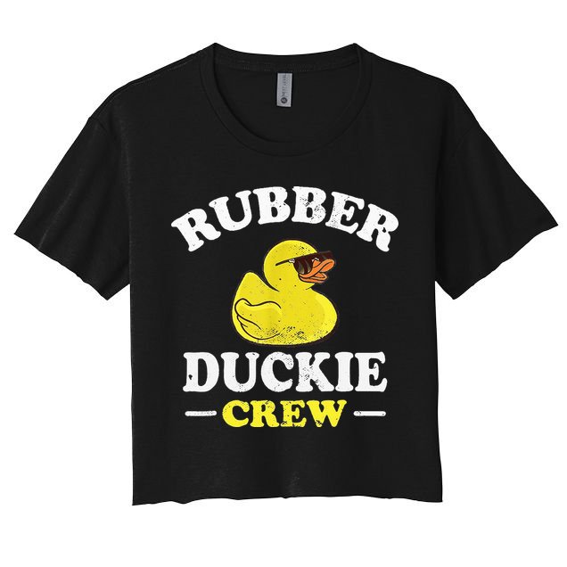 Funny Rubber Duck Yellow Duckie Crew Bath Ducks Duckling Toy Women's Crop Top Tee