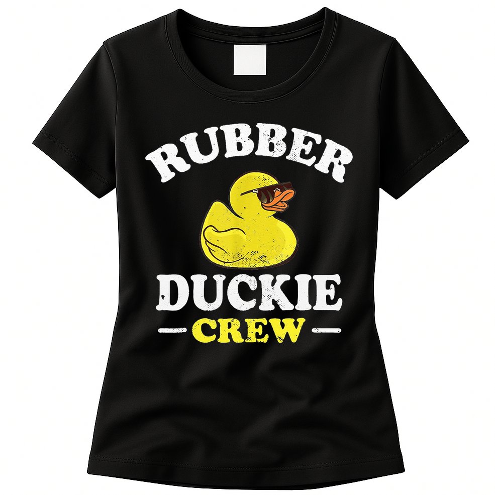 Funny Rubber Duck Yellow Duckie Crew Bath Ducks Duckling Toy Womens T-Shirt