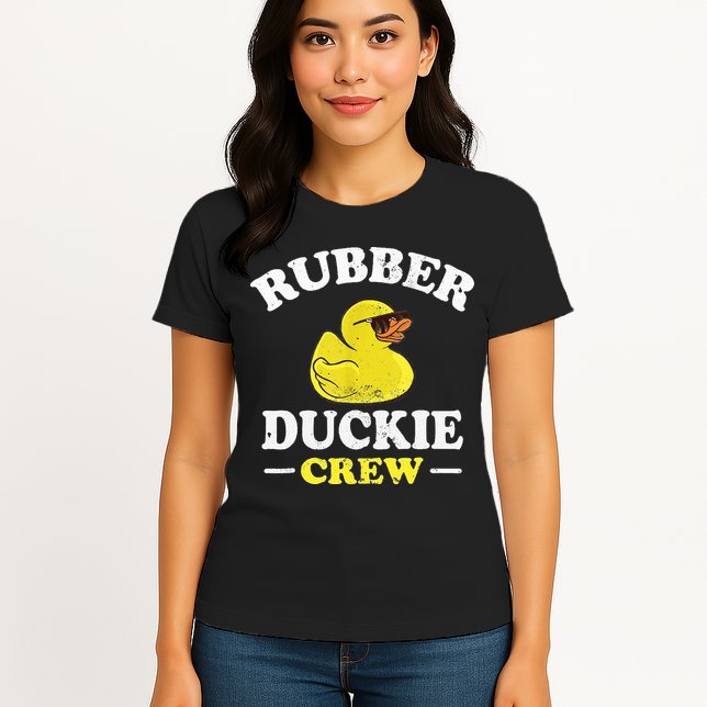 Funny Rubber Duck Yellow Duckie Crew Bath Ducks Duckling Toy Womens T-Shirt