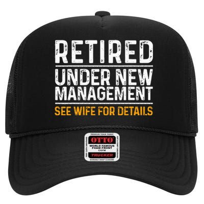 Funny Retirement Design Men Dad Retiring Party Humor Lovers High Crown Mesh Back Trucker Hat