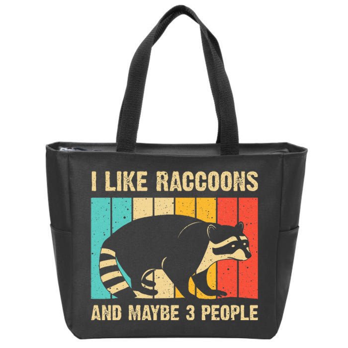 Funny Raccoon Design For Women Raccoon Lover Zip Tote Bag