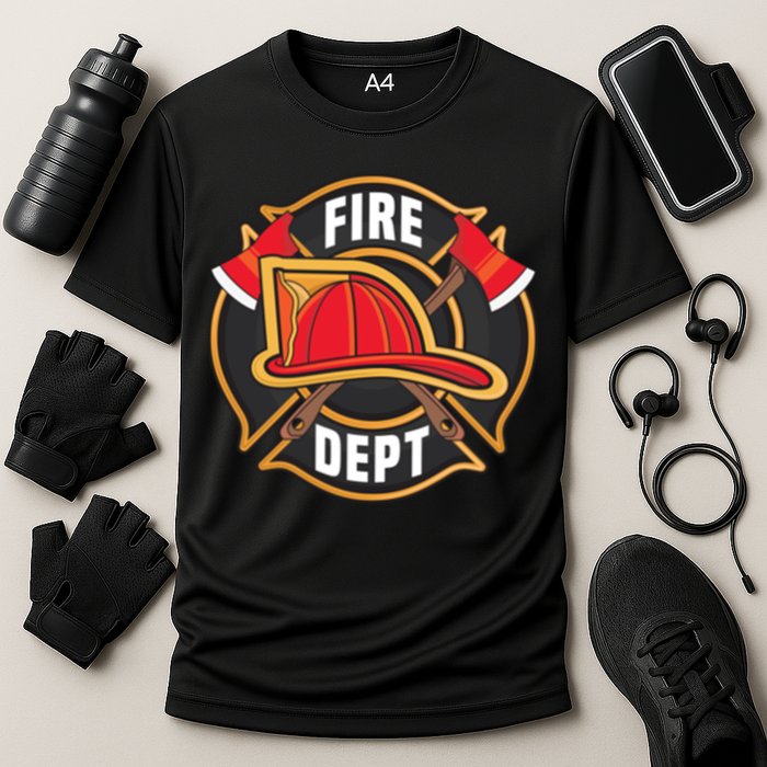 Fire Rescue Departt Firefighters Fire Ems Duty Uniform Funny Gift Cooling Performance Crew T-Shirt