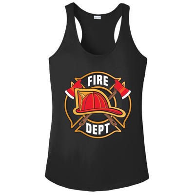 Fire Rescue Departt Firefighters Fire Ems Duty Uniform Funny Gift Ladies PosiCharge Competitor Racerback Tank