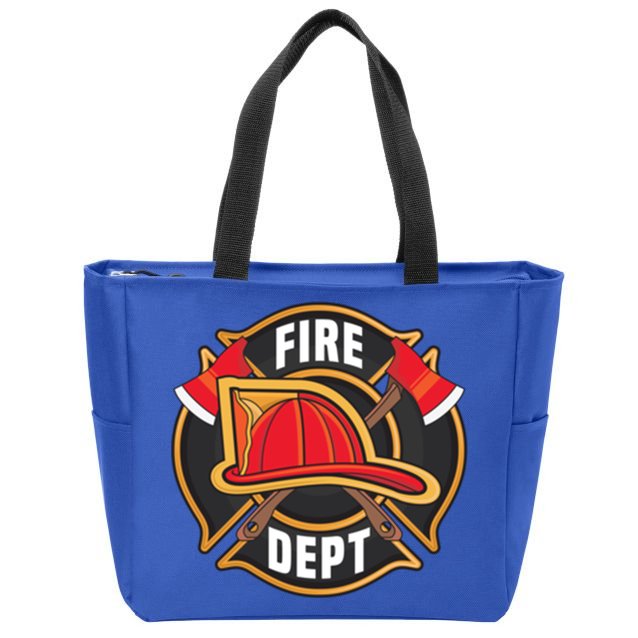 Fire Rescue Departt Firefighters Fire Ems Duty Uniform Funny Gift Zip Tote Bag