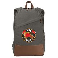 Fire Rescue Departt Firefighters Fire Ems Duty Uniform Funny Gift Cotton Canvas Backpack