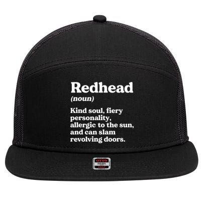 Funny Redhead Definition Ginger Red Hair MC1R Gene 7 Panel Mesh Trucker Snapback Hat