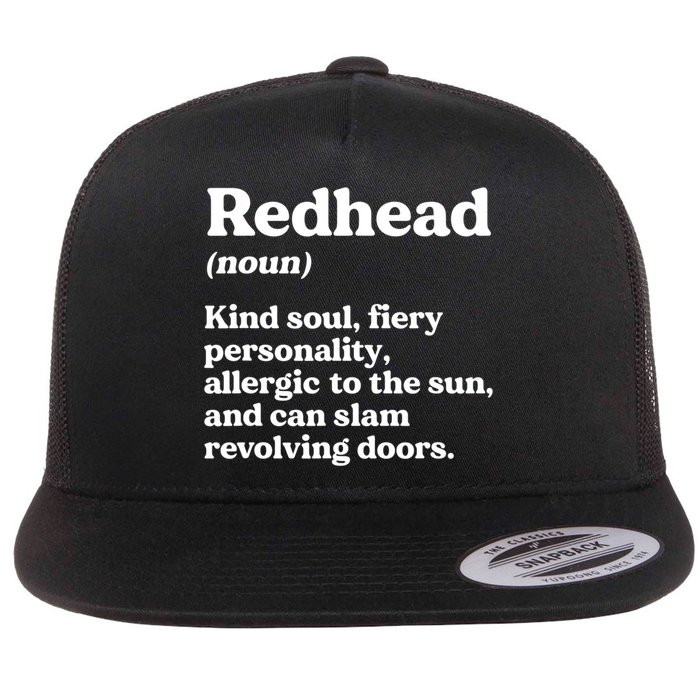 Funny Redhead Definition Ginger Red Hair MC1R Gene Flat Bill Trucker Hat