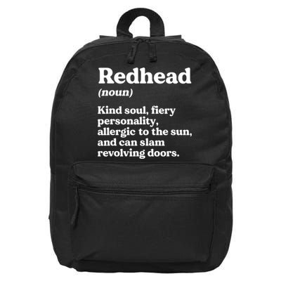 Funny Redhead Definition Ginger Red Hair MC1R Gene 16 in Basic Backpack