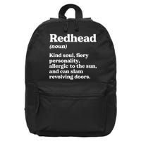 Funny Redhead Definition Ginger Red Hair MC1R Gene 16 in Basic Backpack