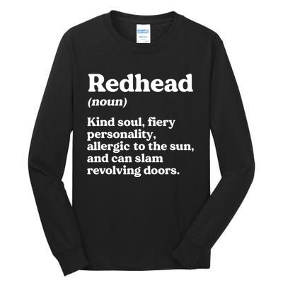 Funny Redhead Definition Ginger Red Hair MC1R Gene Tall Long Sleeve T-Shirt