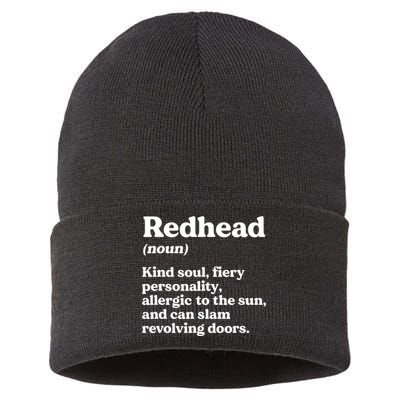 Funny Redhead Definition Ginger Red Hair MC1R Gene Sustainable Knit Beanie