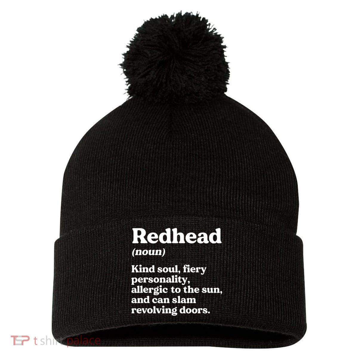 Funny Redhead Definition Ginger Red Hair MC1R Gene Pom Pom 12in Knit Beanie