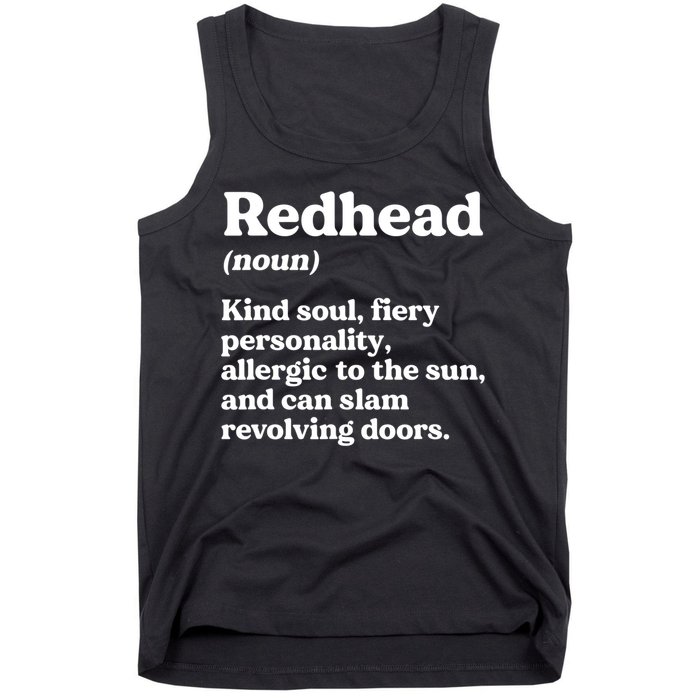 Funny Redhead Definition Ginger Red Hair MC1R Gene Tank Top