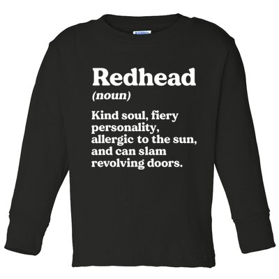 Funny Redhead Definition Ginger Red Hair MC1R Gene Toddler Long Sleeve Shirt