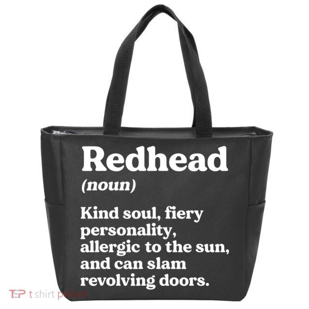 Funny Redhead Definition Ginger Red Hair MC1R Gene Zip Tote Bag
