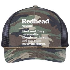 Funny Redhead Definition Ginger Red Hair MC1R Gene Retro Rope Trucker Hat Cap