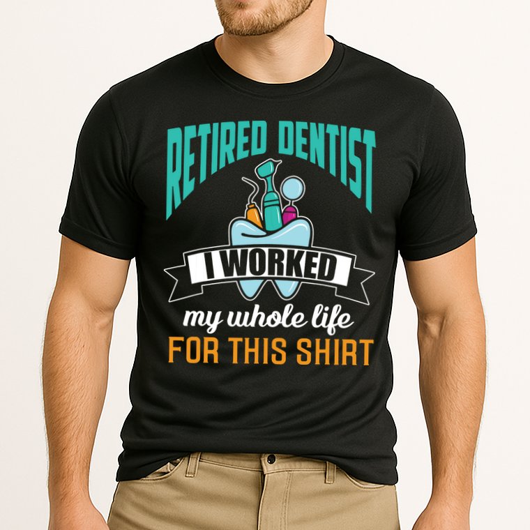 Funny Retired Dentist For This Humor Dentist Retirement Gift Cooling Performance Crew T-Shirt