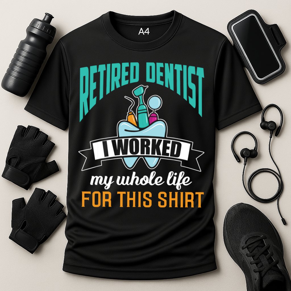 Funny Retired Dentist For This Humor Dentist Retirement Gift Cooling Performance Crew T-Shirt