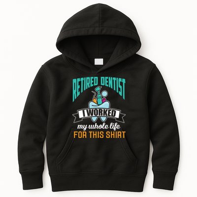 Funny Retired Dentist For This Humor Dentist Retirement Gift Kids Hoodie