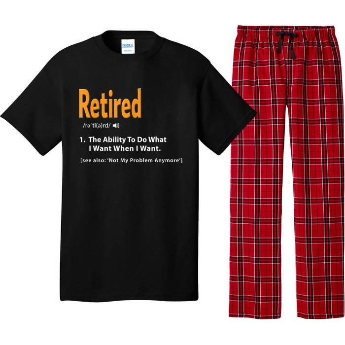 Funny Retired Definition Gift Funny Retirement Gag Gift Pajama Set