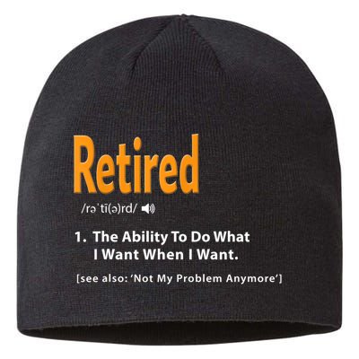 Funny Retired Definition Gift Funny Retirement Gag Gift Sustainable Beanie