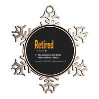 Funny Retired Definition Gift Funny Retirement Gag Gift Metallic Star Ornament