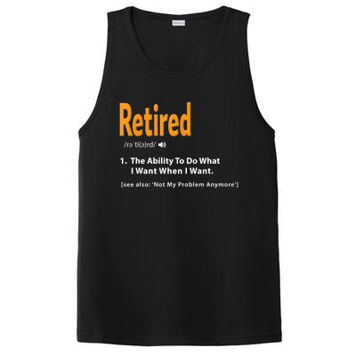 Funny Retired Definition Gift Funny Retirement Gag Gift PosiCharge Competitor Tank