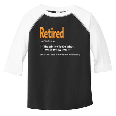 Funny Retired Definition Gift Funny Retirement Gag Gift Toddler Fine Jersey T-Shirt