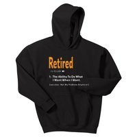 Funny Retired Definition Gift Funny Retirement Gag Gift Kids Hoodie