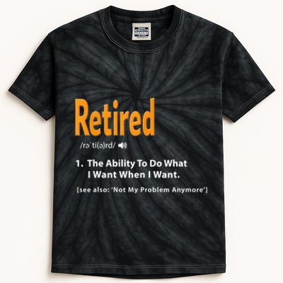 Funny Retired Definition Gift Funny Retirement Gag Gift Kids Tie-Dye T-Shirt