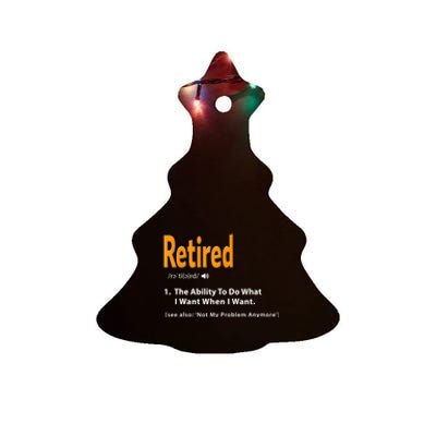 Funny Retired Definition Gift Funny Retirement Gag Gift Ceramic Tree Ornament