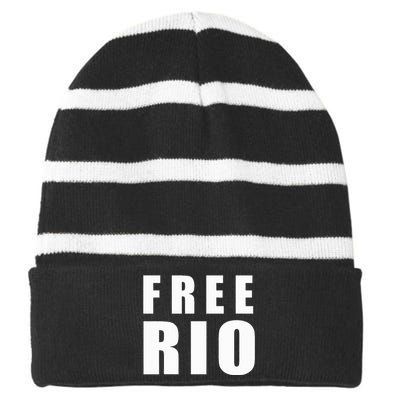 Free Rio Da Yung Og Fans Striped Beanie with Solid Band