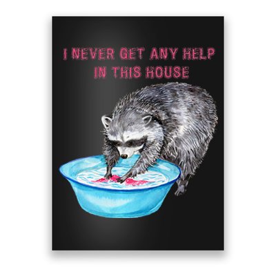 Funny Raccoon Doing Chores Poster