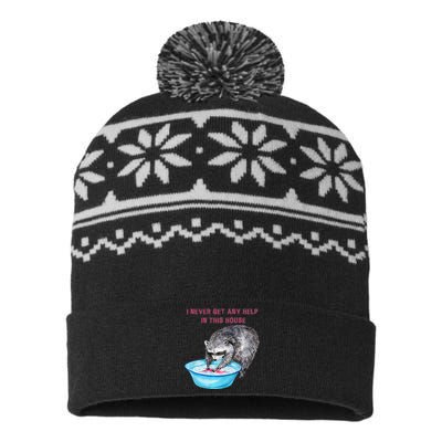 Funny Raccoon Doing Chores USA-Made Snowflake Beanie