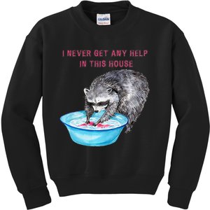 Funny Raccoon Doing Chores Kids Sweatshirt