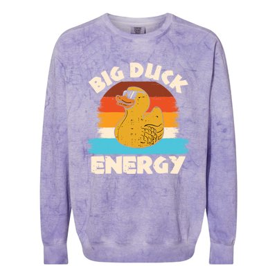 Funny Rubber Duck Gift I Big Duck Energy Vintage Duck Lover Cute Gift Colorblast Crewneck Sweatshirt