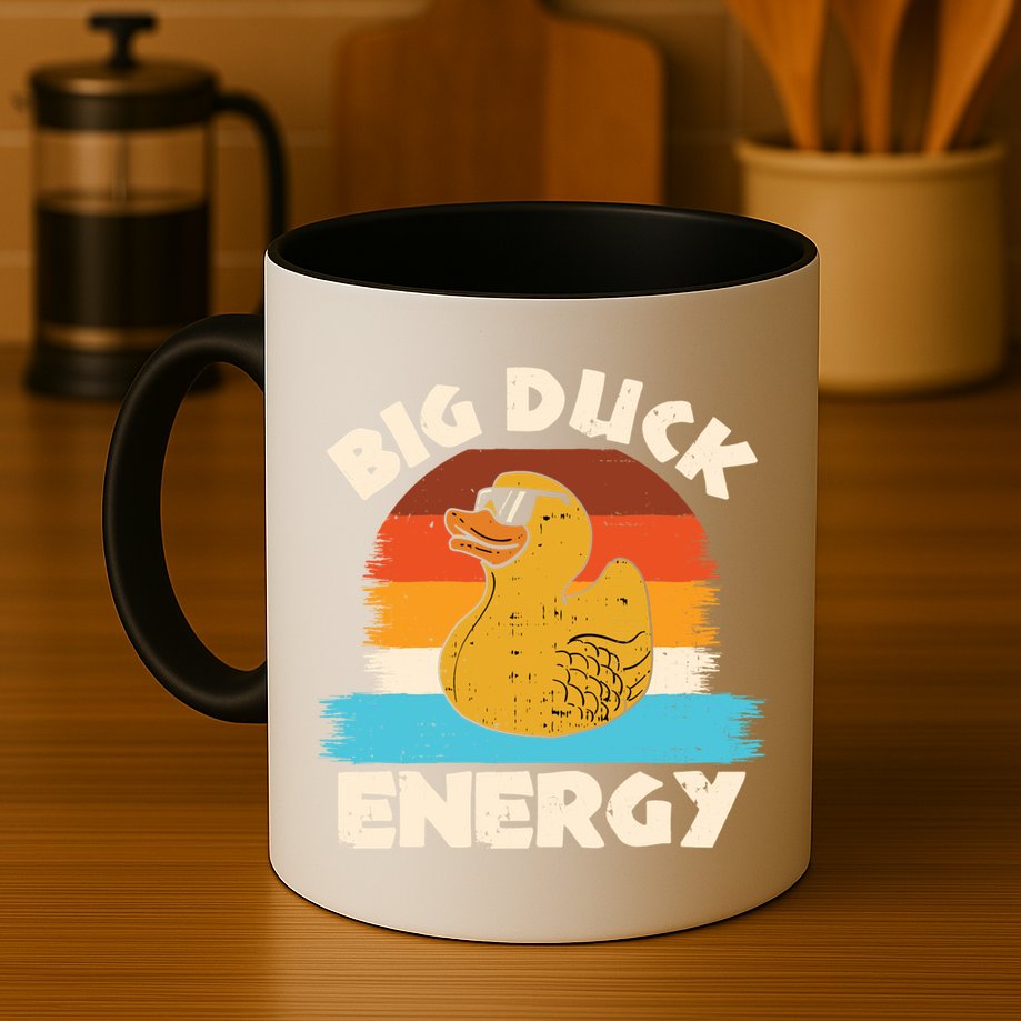 Funny Rubber Duck Gift I Big Duck Energy Vintage Duck Lover Cute Gift Mug