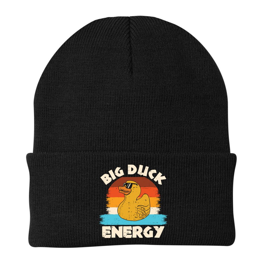 Funny Rubber Duck Gift I Big Duck Energy Vintage Duck Lover Cute Gift Beanie
