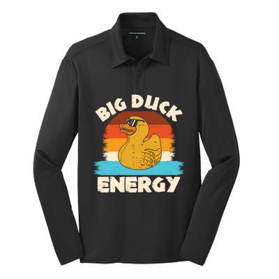 Funny Rubber Duck Gift I Big Duck Energy Vintage Duck Lover Cute Gift Silk Touch Performance Long Sleeve Polo