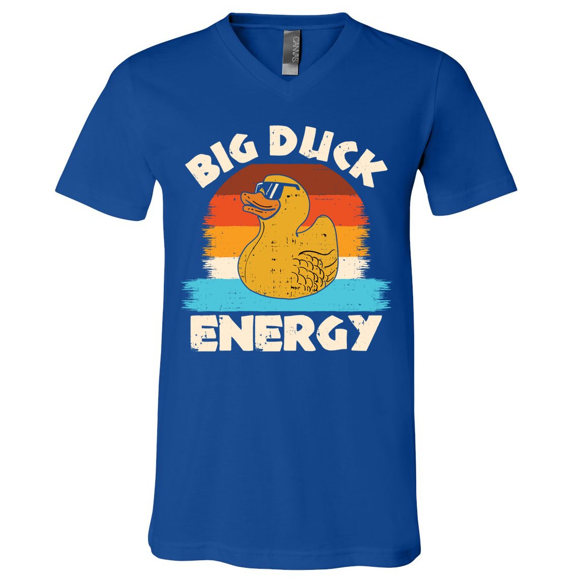 Funny Rubber Duck Gift I Big Duck Energy Vintage Duck Lover Cute Gift V-Neck T-Shirt