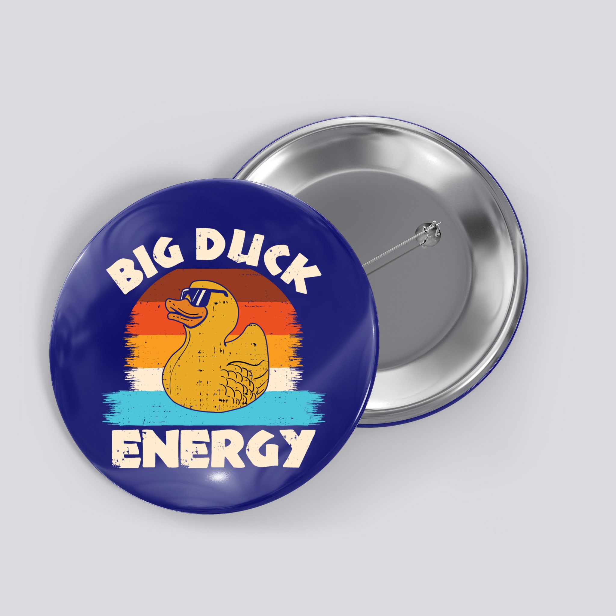 Funny Rubber Duck Gift I Big Duck Energy Vintage Duck Lover Cute Gift Button