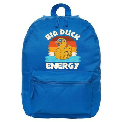 Funny Rubber Duck Gift I Big Duck Energy Vintage Duck Lover Cute Gift 16 in Basic Backpack