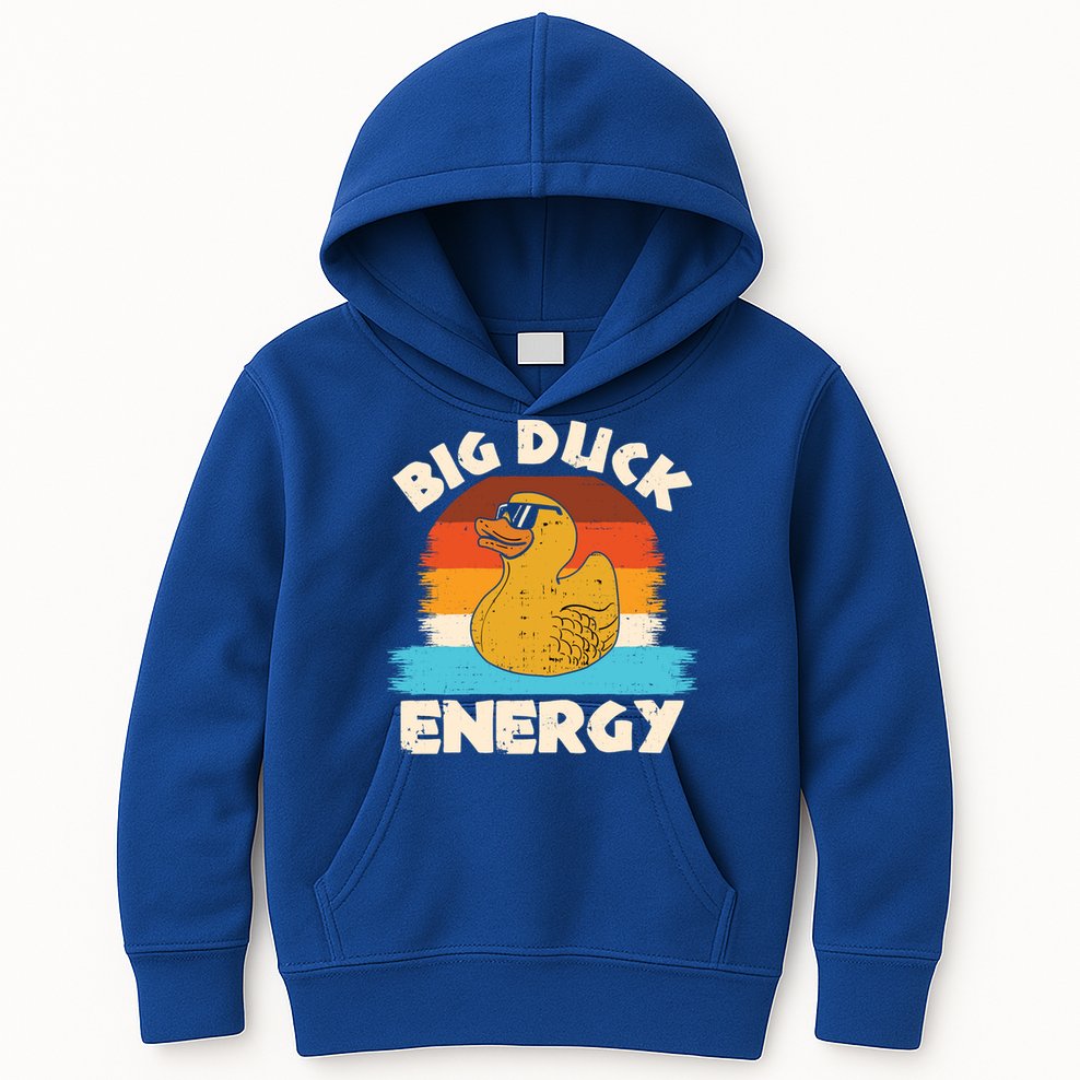 Funny Rubber Duck Gift I Big Duck Energy Vintage Duck Lover Cute Gift Kids Hoodie