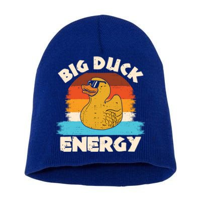 Funny Rubber Duck Gift I Big Duck Energy Vintage Duck Lover Cute Gift Short Acrylic Beanie