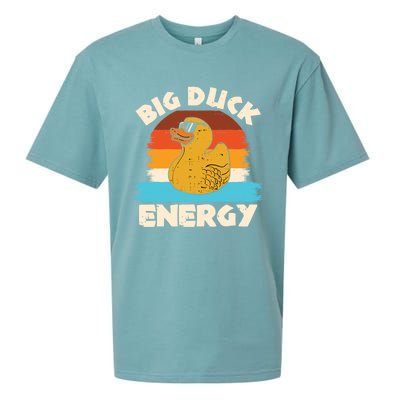 Funny Rubber Duck Gift I Big Duck Energy Vintage Duck Lover Cute Gift Sueded Cloud Jersey T-Shirt